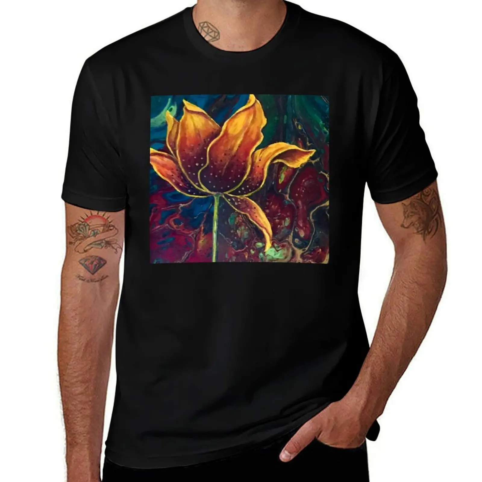 Beautiful Rich Lilly Flowers T-Shirt essential t shirt customs design your own anime shirts men