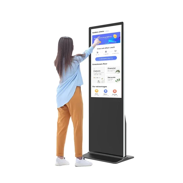 43 55 65 Inch Android smart indoor sloor stand LCD touch screen digital display screen lcd advertising