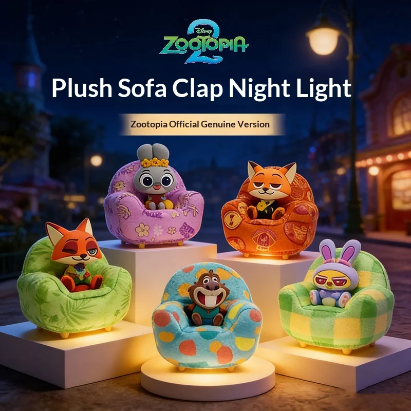 

Zootopia 2, виниловая кукла в стиле аниме, слепая коробка, Ник Джуди, диван, похлопывающий светильник, зарядка через USB, настольные украшения, модные подарки