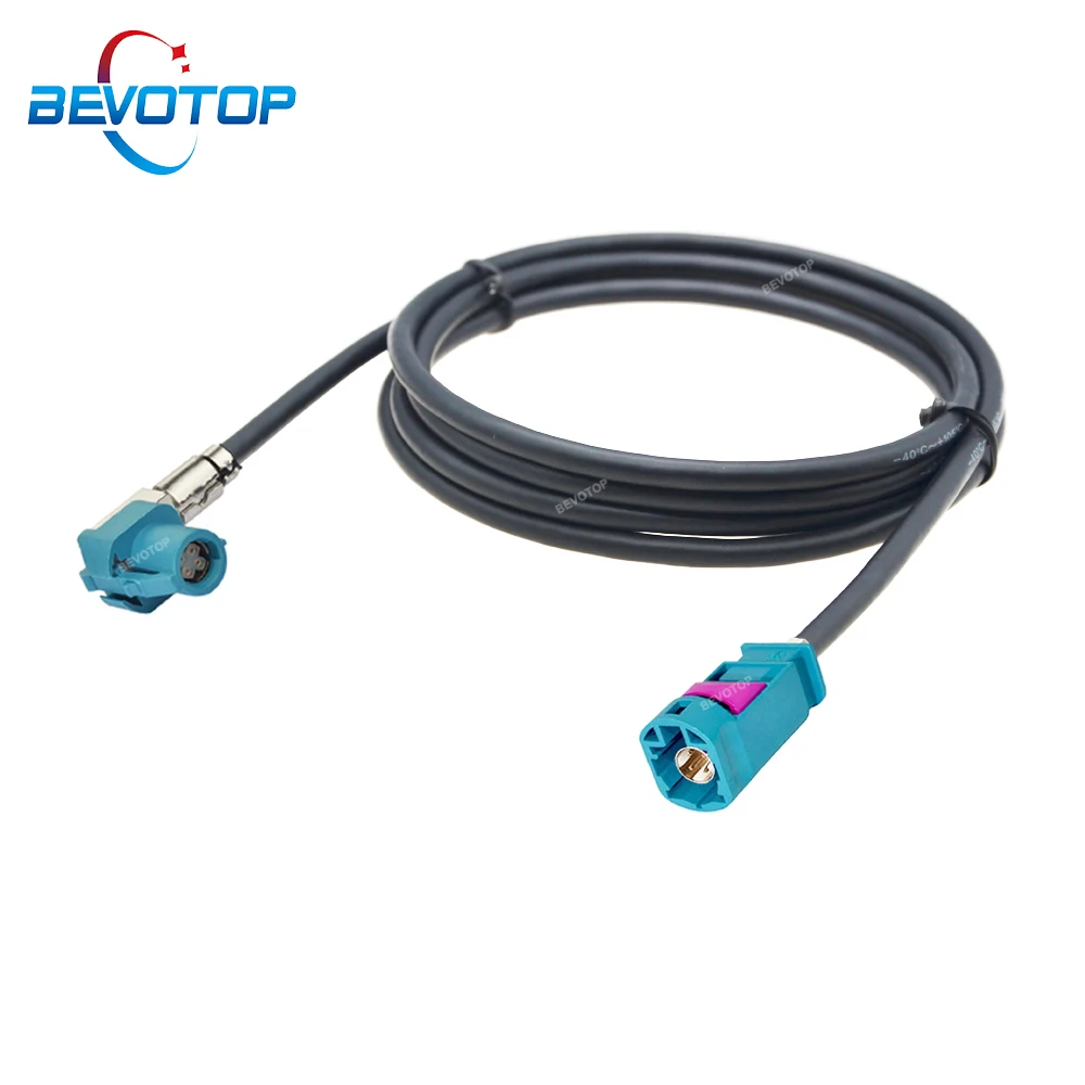 BEVOTOP Universal 4 Pin HSD Cable Water Blue Code Z Male to Female 90° Adapter 4-Cores 535 Cable Harness for Benz BMW Audi VW