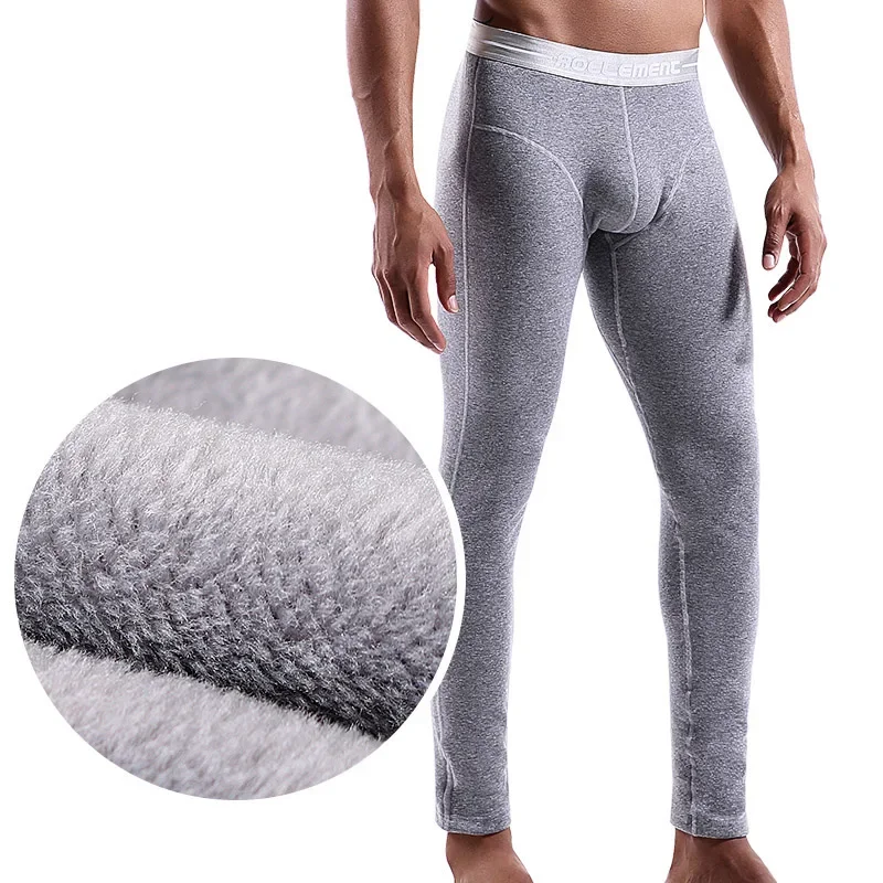 

Autumn and Winter Underwear Men's Long Johns Thick and Fleece Single Slim Leggings Youth Cotton Pants Thermal Pants