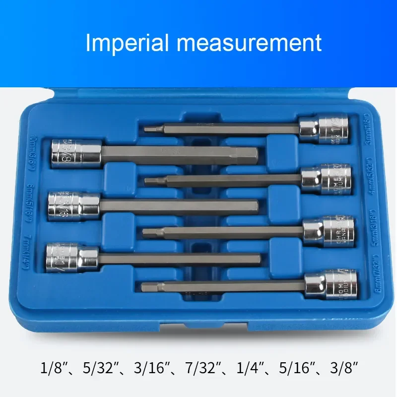 hex bit soquete grupo driver quadrado broca adaptador medicao imperial 110 mm 16 32 32 16 pcs 01