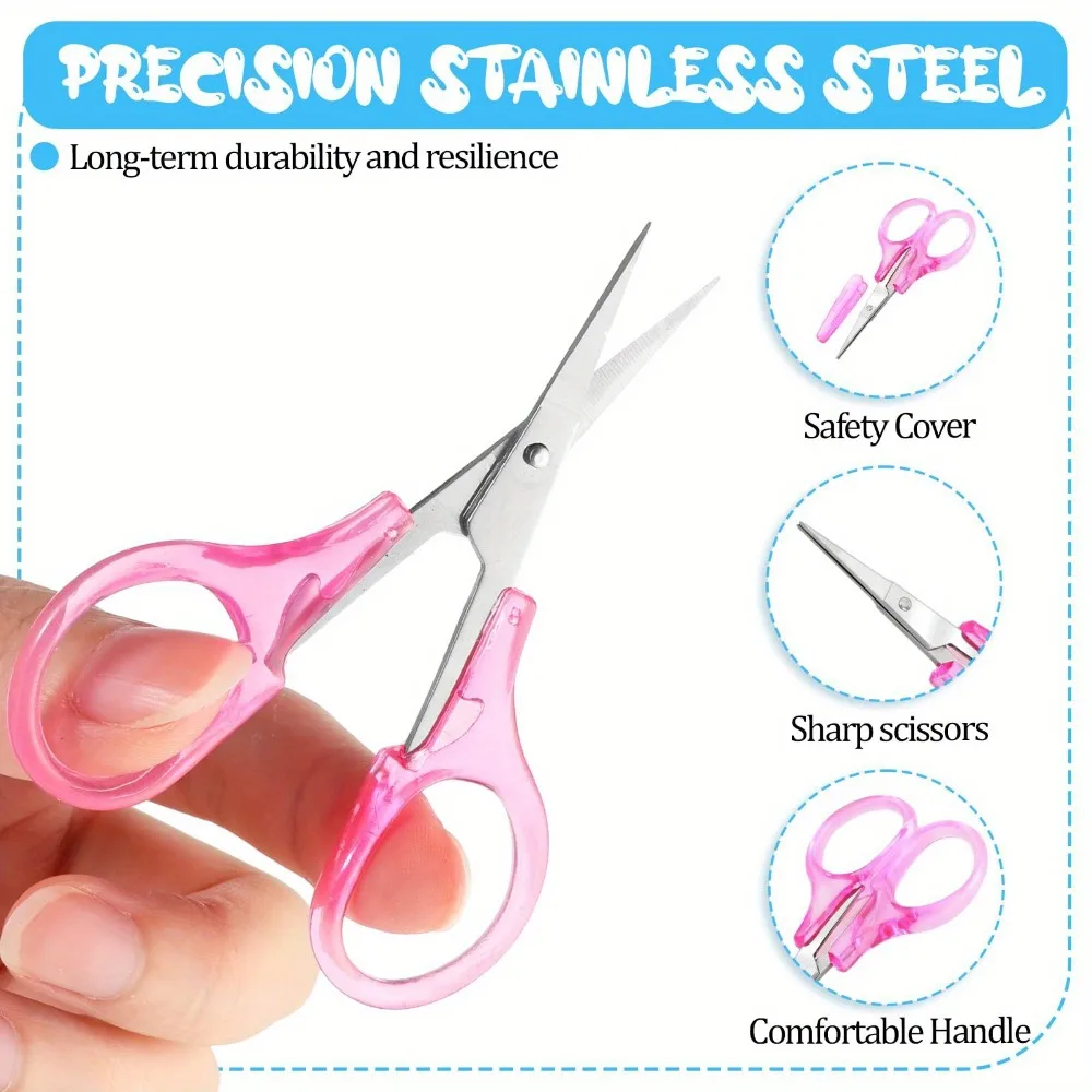Stainless Steel Small Scissors with Protective Sheath Office Handheld Use Ideal for Handicraft Paper Cutting and Household Use