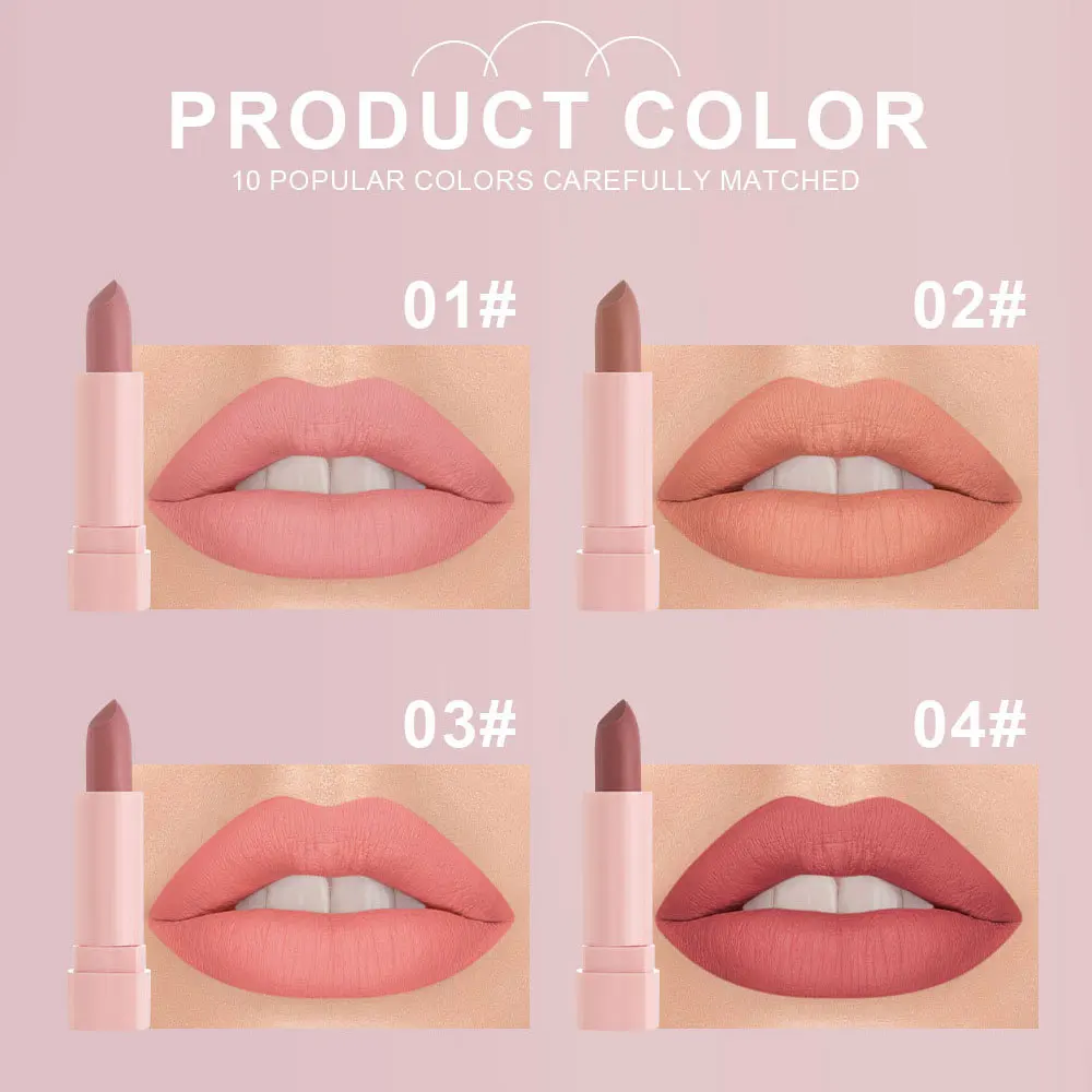 10 PCS Matte Lipstick Gift Set 24 Hours Water Resistant Lipsticks Korean Cosmetics Makeup Product For Women Lip Tint Stain