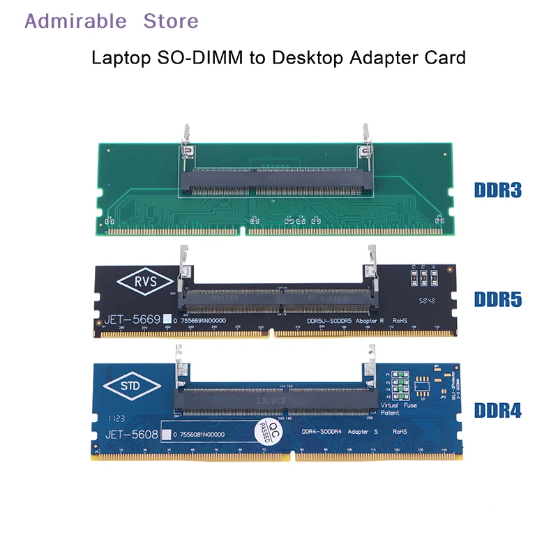 Adaptador de placa conversora SO-DIMM para laptop DDR3 DDR4 DDR5 para desktop, conector de memória RAM