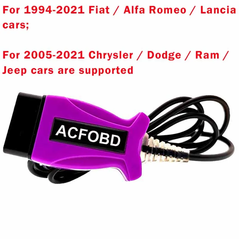 ITCARDIAG ACFOBD OBD Scanner EcuScan per Fiat/Alfa/Romeo/Lancia/Dodge/Ram/Jeep/ Chrysler FCA 12 + 8 + 16pin per ABS AIRBAG Cluster