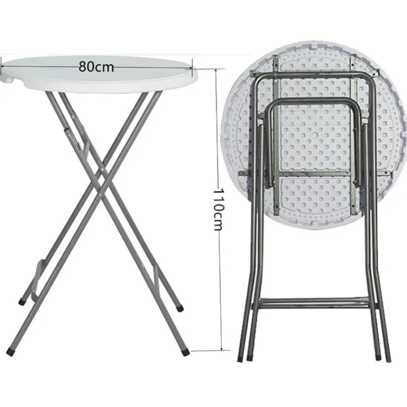 White folding high bar table, cocktail table, plastic folding bar table, outdoor bistro stall