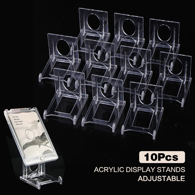 10Pcs Angle Adjustable Acrylic Display Stands For Trading Card Holder, Toploaders, Coin Collection, PTCG Card, Graded Card