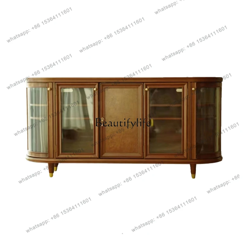 z.French retro entrance cabinet antique audio-visual TV acrylic glass locker