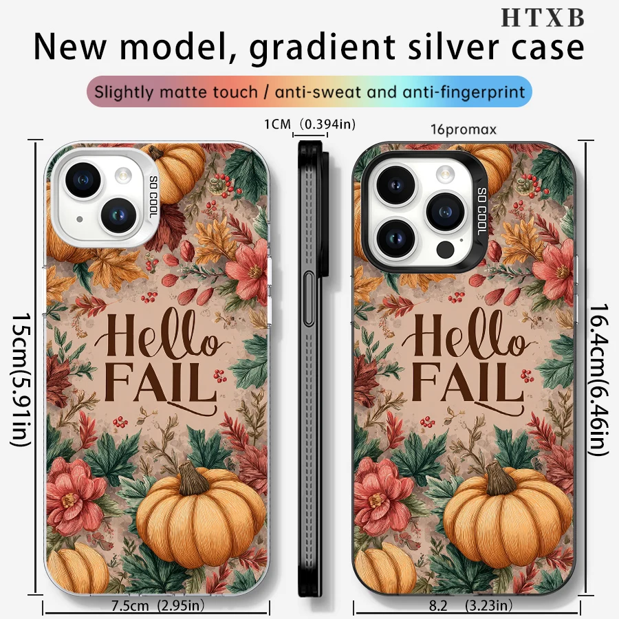 เคสโทรศัพท์ลายฟักทองดอกไม้หลากหลายแบบสำหรับ iPhone 17 ถึง 11 Pro Max Plus