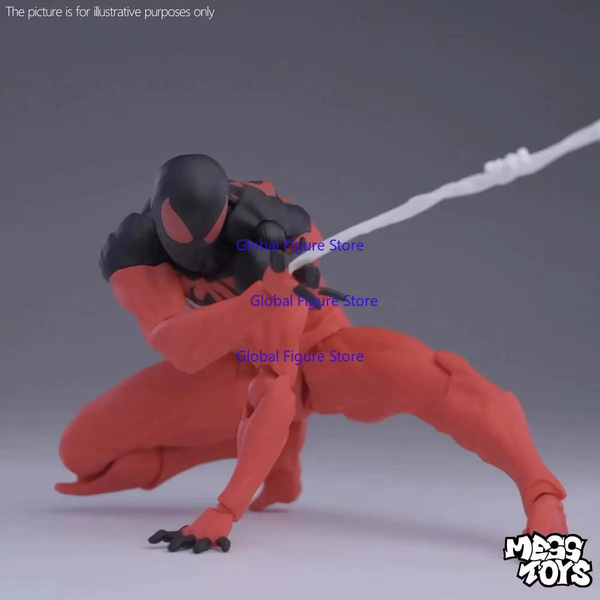 MESS TOYS Kane Parker Scarlet Neighbor Scarlet Spider-Man Black and Red Warsuit Joint Hands-on Model
