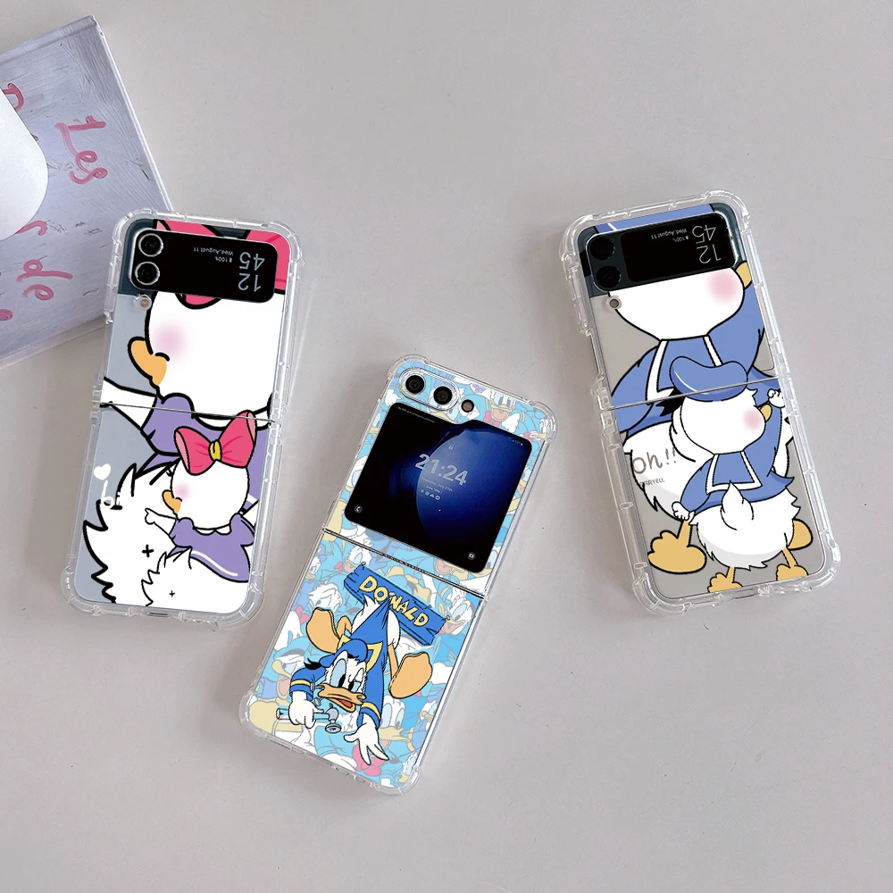 

Cute cartoon Couple Donald Duck Daisy Phone Case for Samsung Galaxy Z Flip 3 4 Z Flip 5 Z Fold 4 5G PC Soft Anti-fall Back Cover