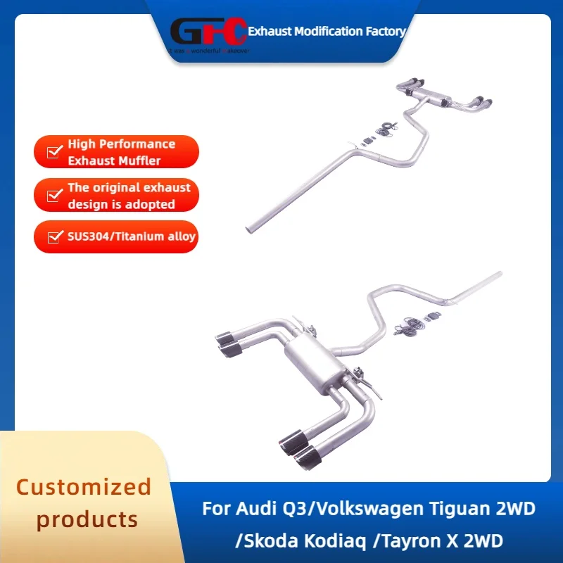 

Глушитель GFC Catback Valvetronic для Audi Q3/Volkswagen Tiguan 2WD/Skoda Kodiaq/Tayron X 2WD, выхлопная система, автомобильные аксессуары