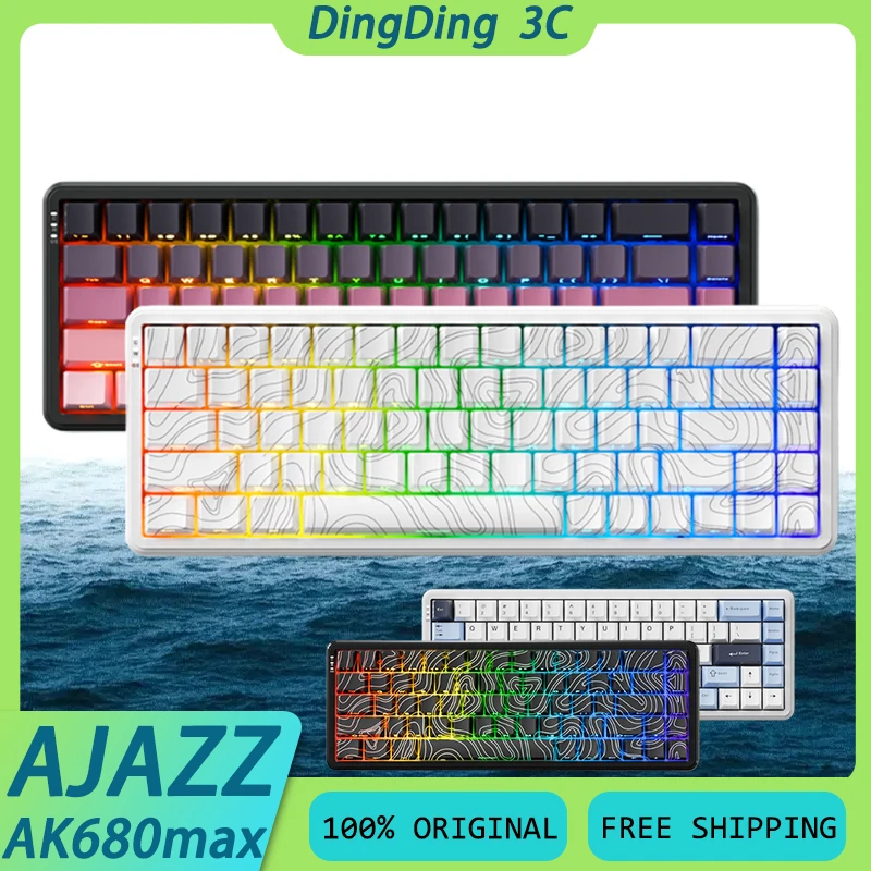 AJAZZ AK680 MAX Magnetic Switch Mechanical Keyboard 8K Hot Swap RGB Low Latency RT E-sports Gaming Keyboard Custom PC Accessory