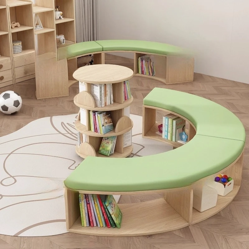Children's reading area semicircular curved seat Library semicircular curved seat