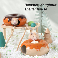 High Qulity Cute Doughnut Shape Hamsters Shelter House Small Pet Ceramics Nests Rat Toy Hamster Accessories