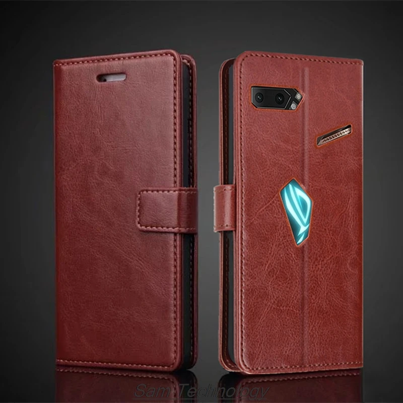 Card Holder Cover Case for ASUS ROG Phone II 3 5 Pro 5s 6 Pro 7 8 9 Pro Pu Leather Case Phone Bags Capa Fundas Coque