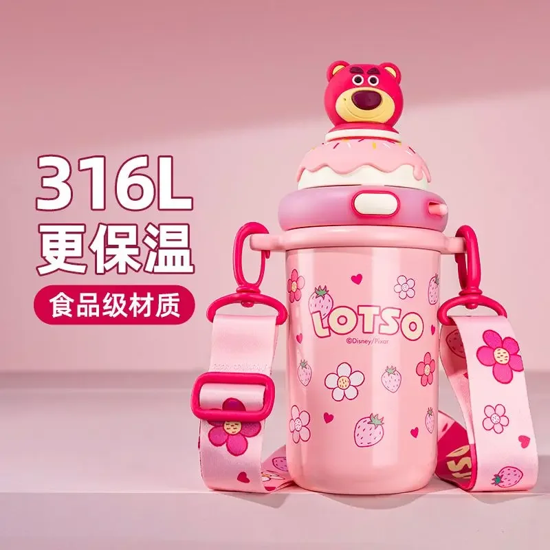 Lotso girls new creative personality cartoon can be carried on the back stainless steel double drink thermos cup holiday gift image 2