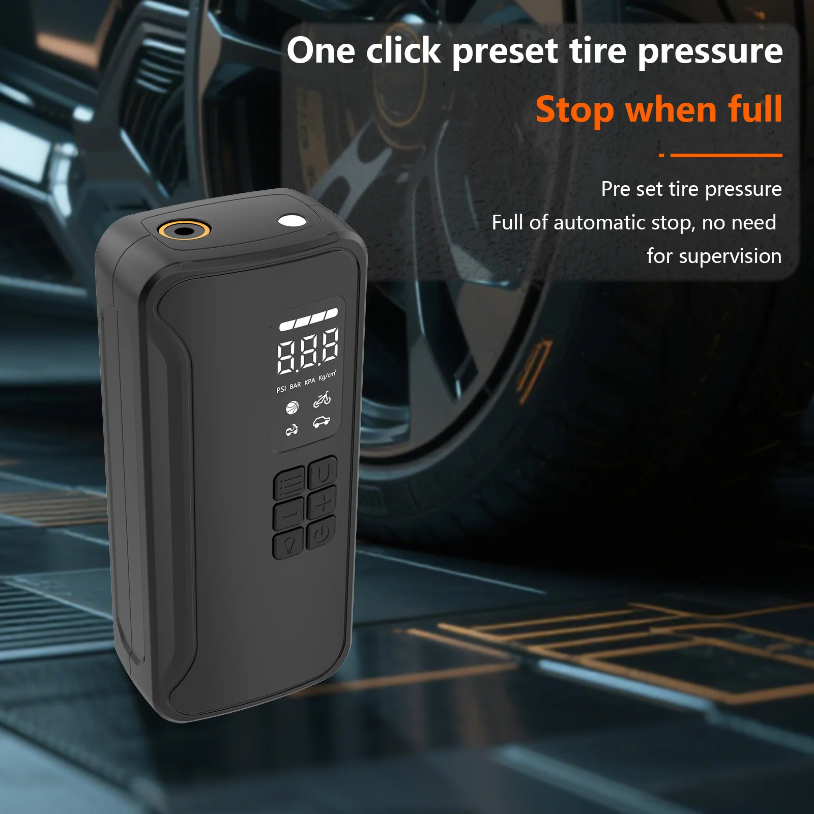 Car Inflator Pump Car Inflator Pump Digital Display 12v Portable Tire Inflator Automatic Intelligent Tire Repair and Inflation