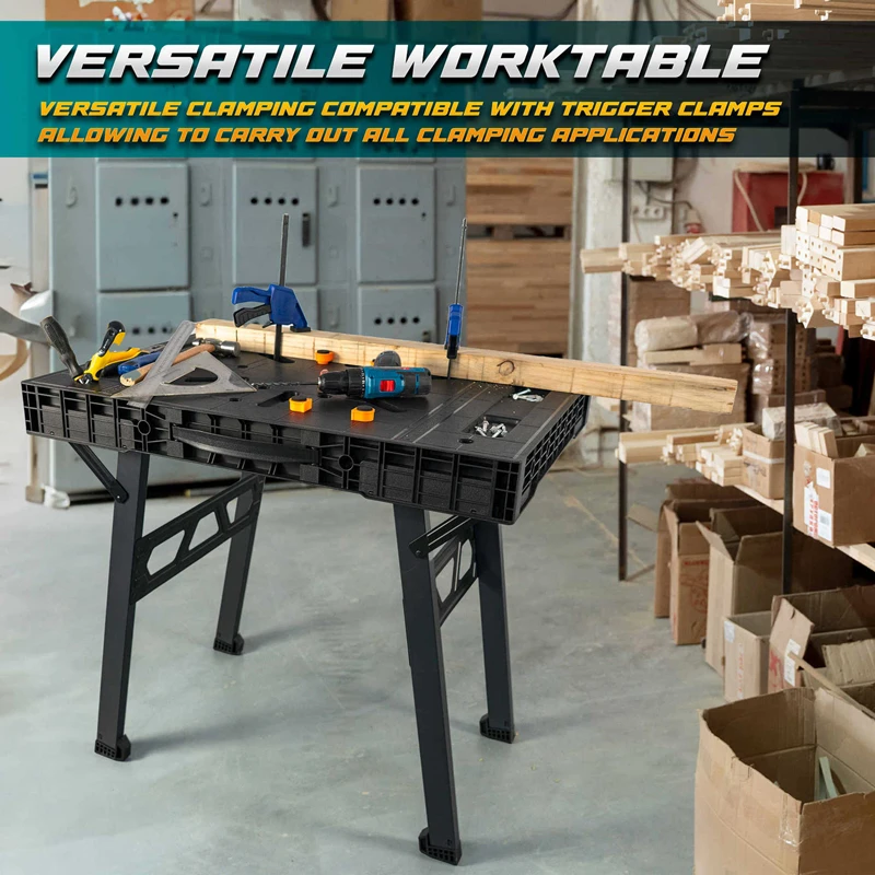 

Portable Folding Woodworking Workbench Outdoor Woodworking Office Camping Work Table