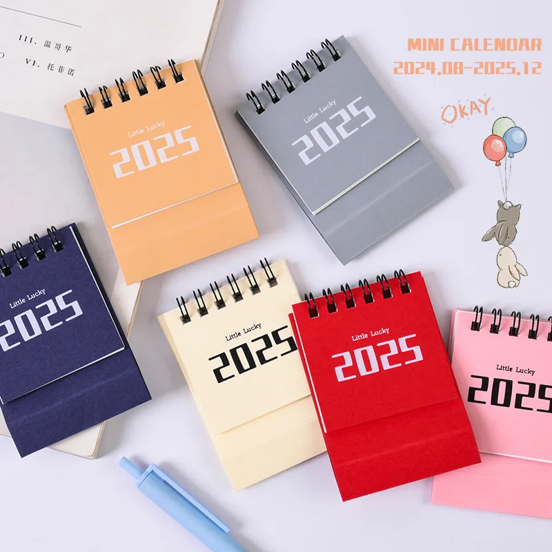 A 2025 simple multi-color small desk calendar plan this desktop gadget