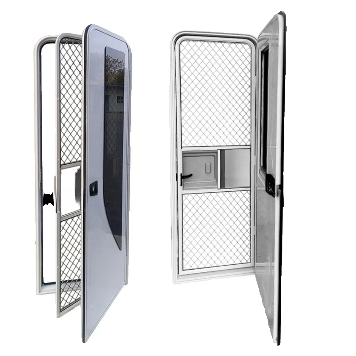

RV door Aluminum alloy RV door American RV door with sunshade Support custom factory direct sales