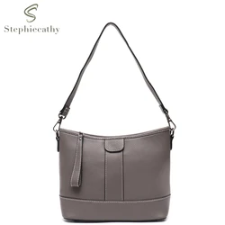 SC Women Fashion Genuine Leather Hobo Brand Design Underarm Bags Female Daily Cowhide Shoulder Handbags Bucket Crossbody Purses