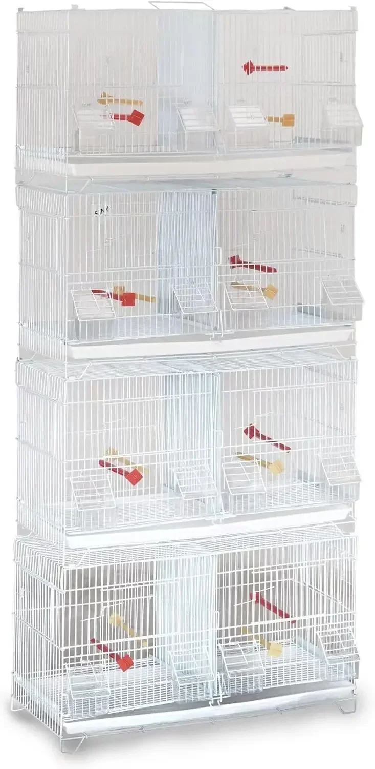 Set of 4 Stackable Breeding Bird Cage for Canary Finch Small Birds