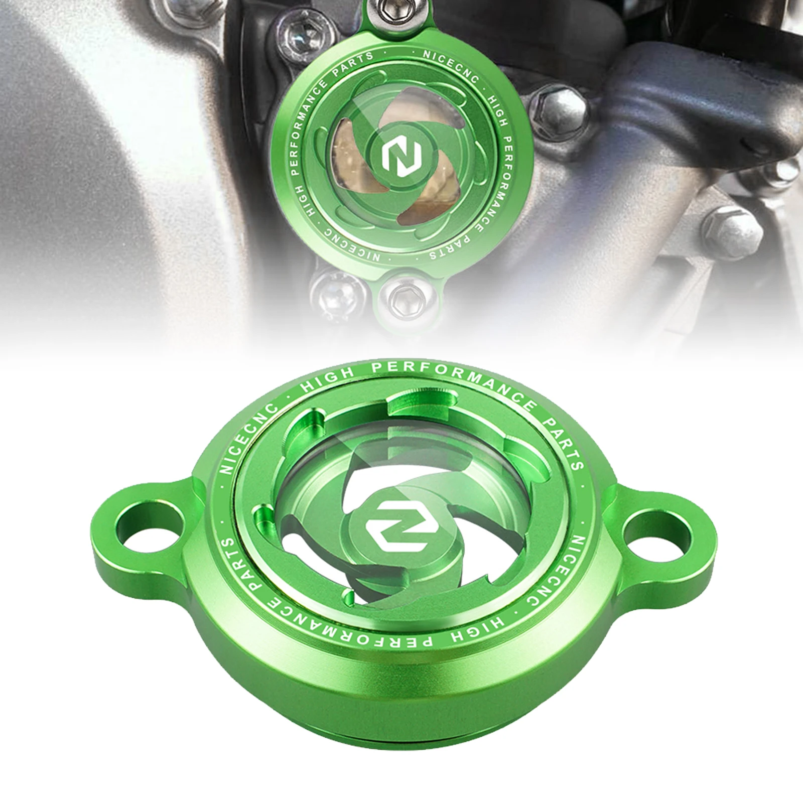 

For Kawasaki KX250 2019-2022 KX250F 2005-2019 KX250XC 2021 KX250X 2022 Motorcycle Transparent Engine Oil Filter Cap KX KXF 250