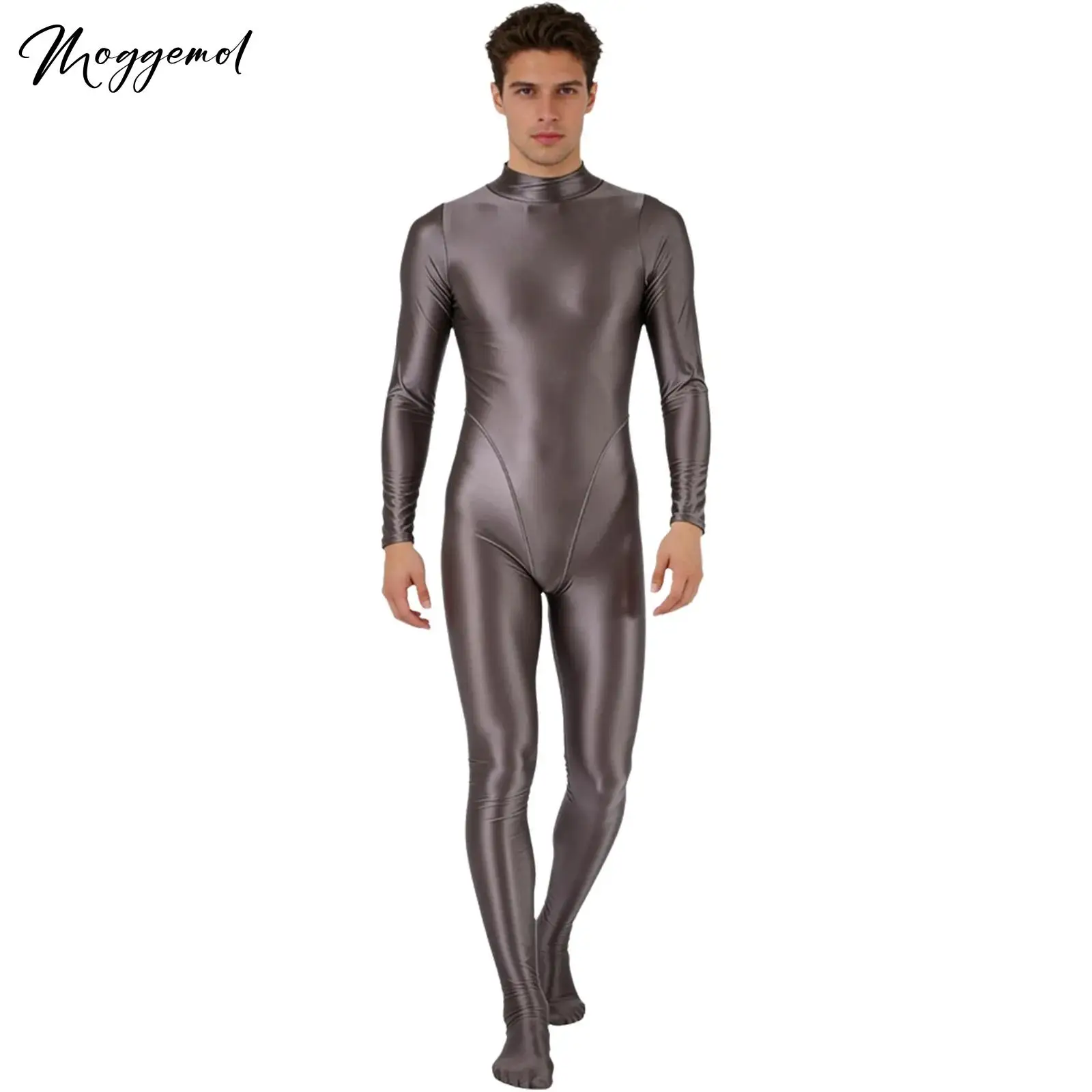 

Мужской глянцевый гидрокостюм-боди с высоким воротом и длинными рукавами, цельный комбинезон с закрытыми стопами, рашгард для плавания, дайвинга, серфинга, тренировок
