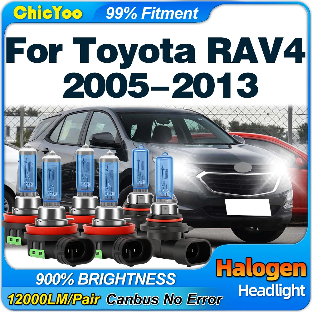 

300W Halogen Headlight 30000LM +900% Bright Car Lamps 6000K White Fog Lights For Toyota RAV4 2005-2008 2009 2010 2011 2012 2013