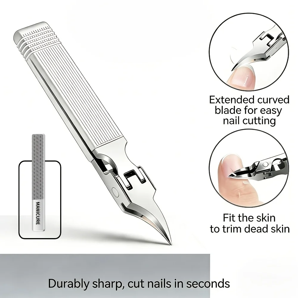 1/2/3pcs，2/4Pcs/Set Nail Clippers Set Ingrown Toenail Thick Nail Clippers Set for Professional Pedicure Manicure Fingernail Tool