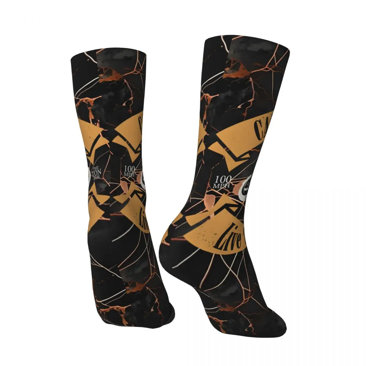 Retro London Men's compression Socks Unisex Cafe Racer Harajuku Pattern Printed Novelty Crew Sock