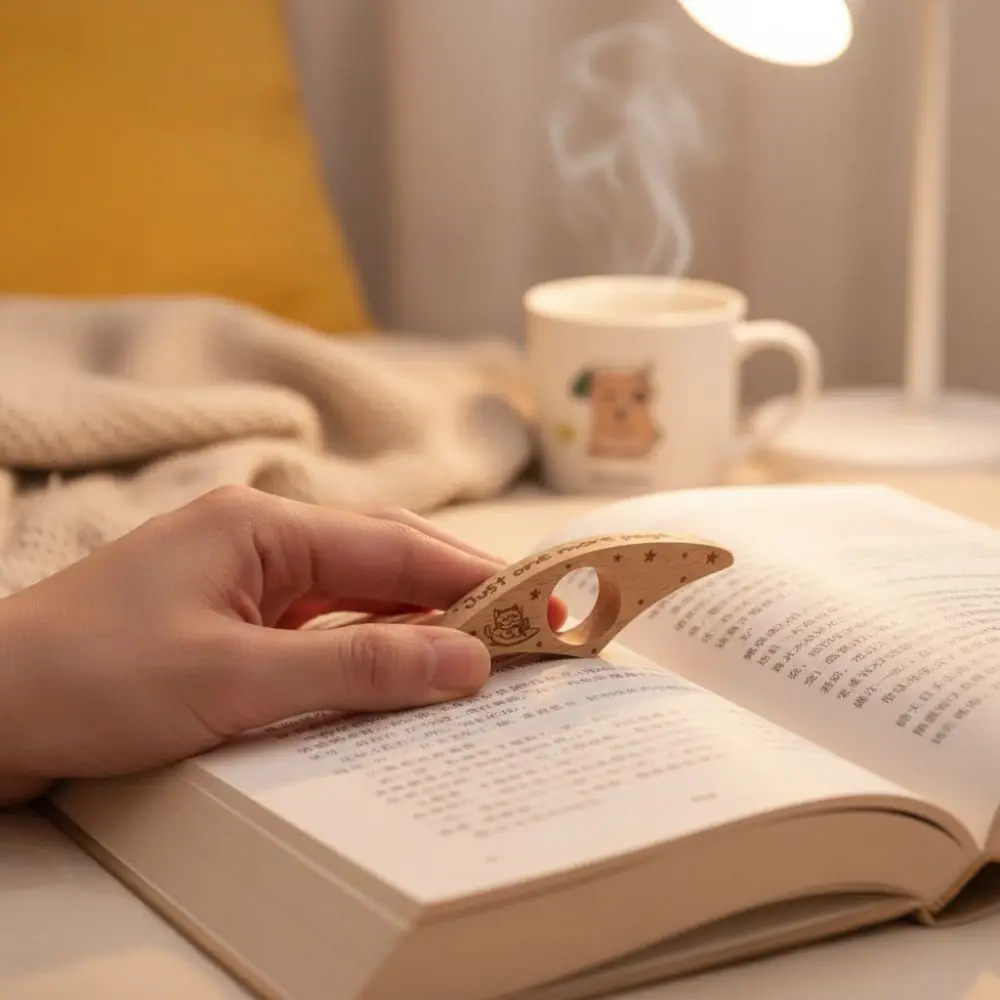 One Hand Operation Thumb Page Holder Fast Reading Aid Page Turning Fixed Page Holder Bookmark Finger Hole Thumb Support