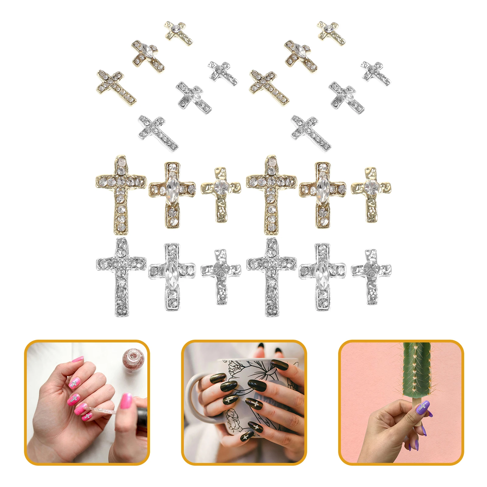 

60pcs Alloy Art Art Charm Rhinestone Decor For Acrylic Nail Charms Nails Nail Charms For Women Manicure Design