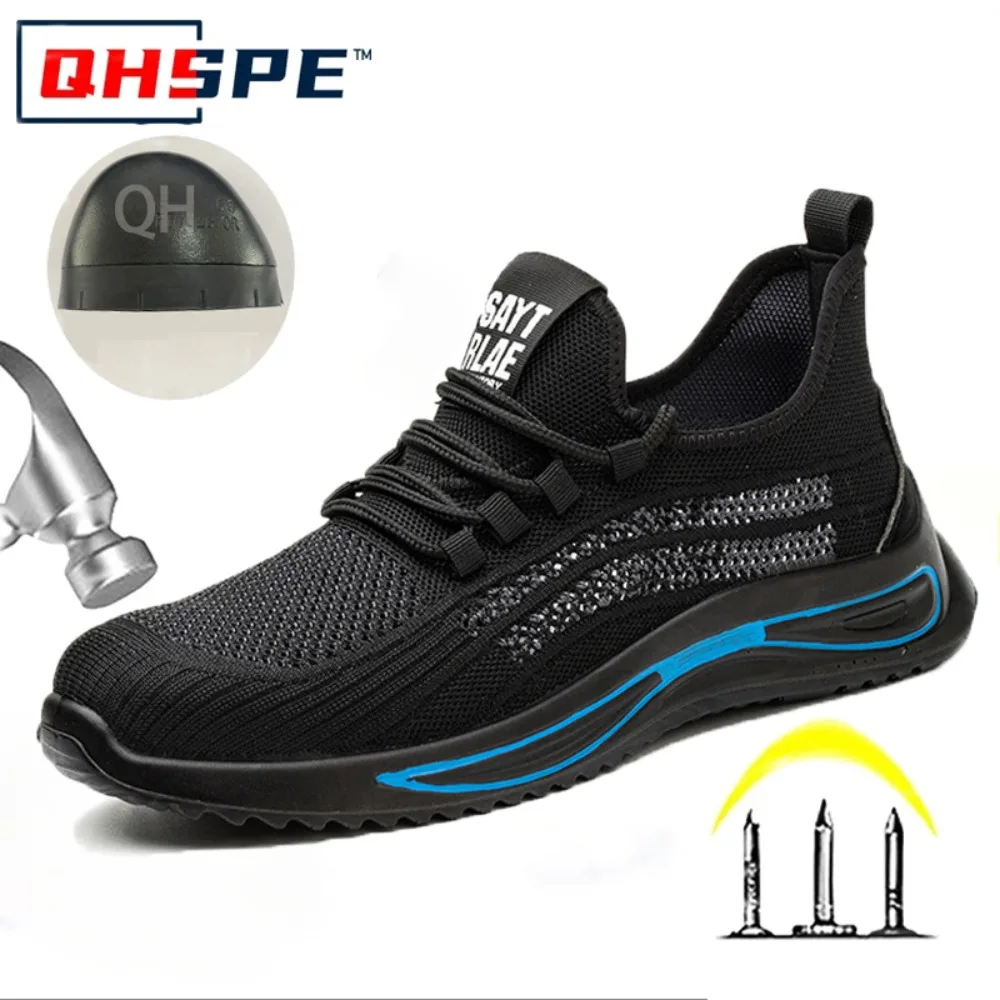 Men's Lightweight Safety Shoes Anti Smashing Piercing Steel Toe Caps Comfortable Labor Protection Work Shoes