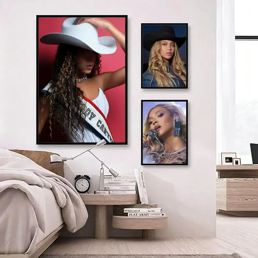 music Beyoncé Poster Poster HD Waterproof Self-adhesive Art Print Wall Decor for Bedroom Living Room Gift