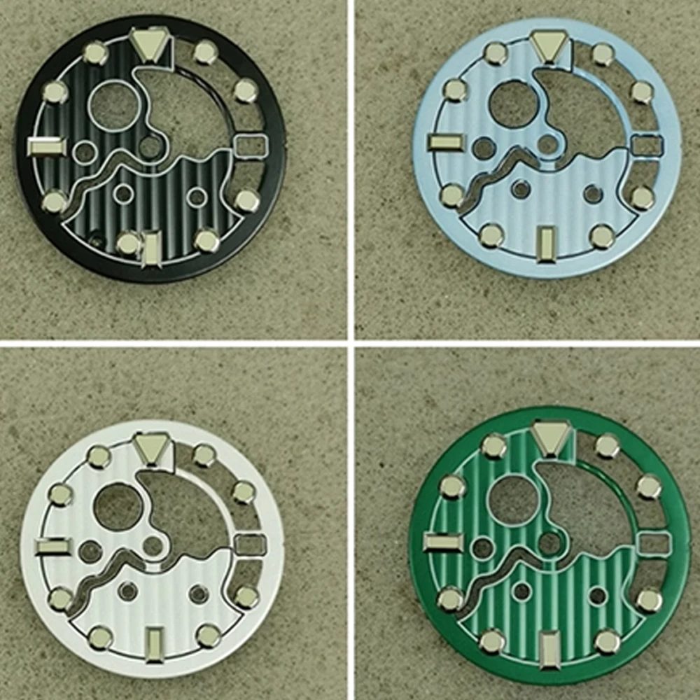 NH35 Dial 28.5MM Hollow Watch Dial C3 Strong Luminous Watch Face for NH35 NH36 Movement Only Suitable for 3 o'clock Position