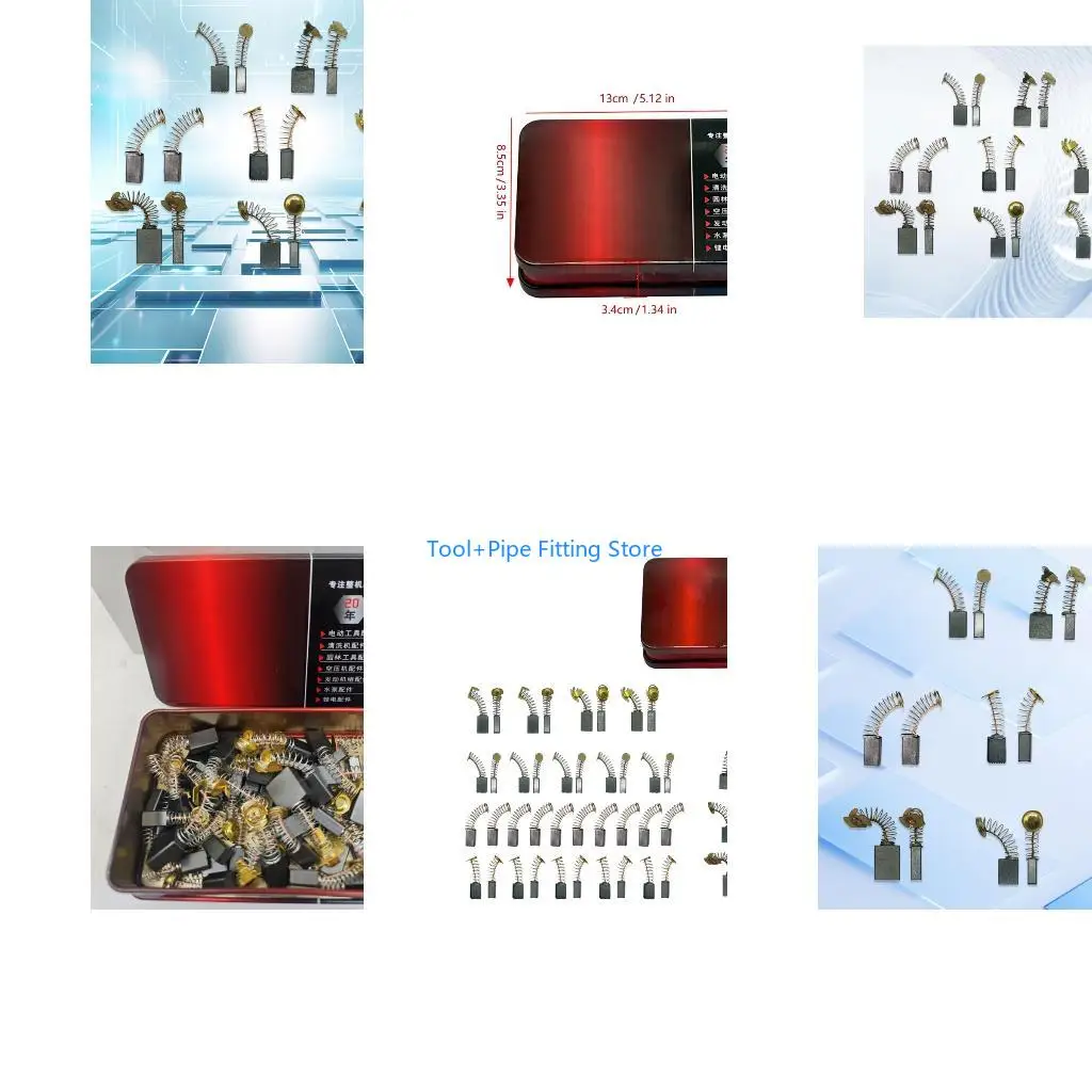 F92B Carbon Brushes 50Pcs for Electric Tools Including Drills Cutters Grinders with Premium Construction and Iron Box Packaging