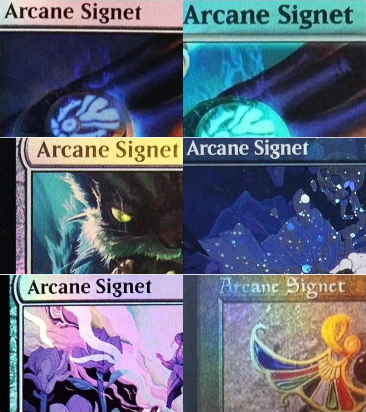 

Foil/Holo "Arcane Signet" Magical Proxy Black Top Quality Proxy Playing Cards Gathering Board Game Deck Trading Cards