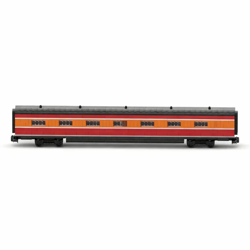 781pcs MOC Daylight Passenger Car Train Technical Vehicle Engineering Model Building Blocks Hero SciFi Pirate Voyage Toy Gift
