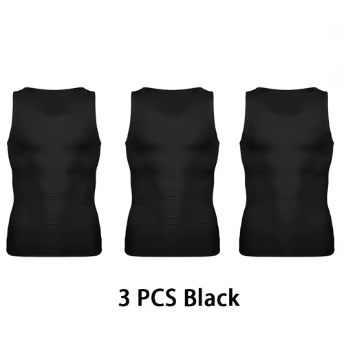 Mens Slimming Body Shaper Vest Shirt Abs Abdomen Slim Gym Workout Tummy Control Compression Tank Top Sleeveless Shapewear - Image 32