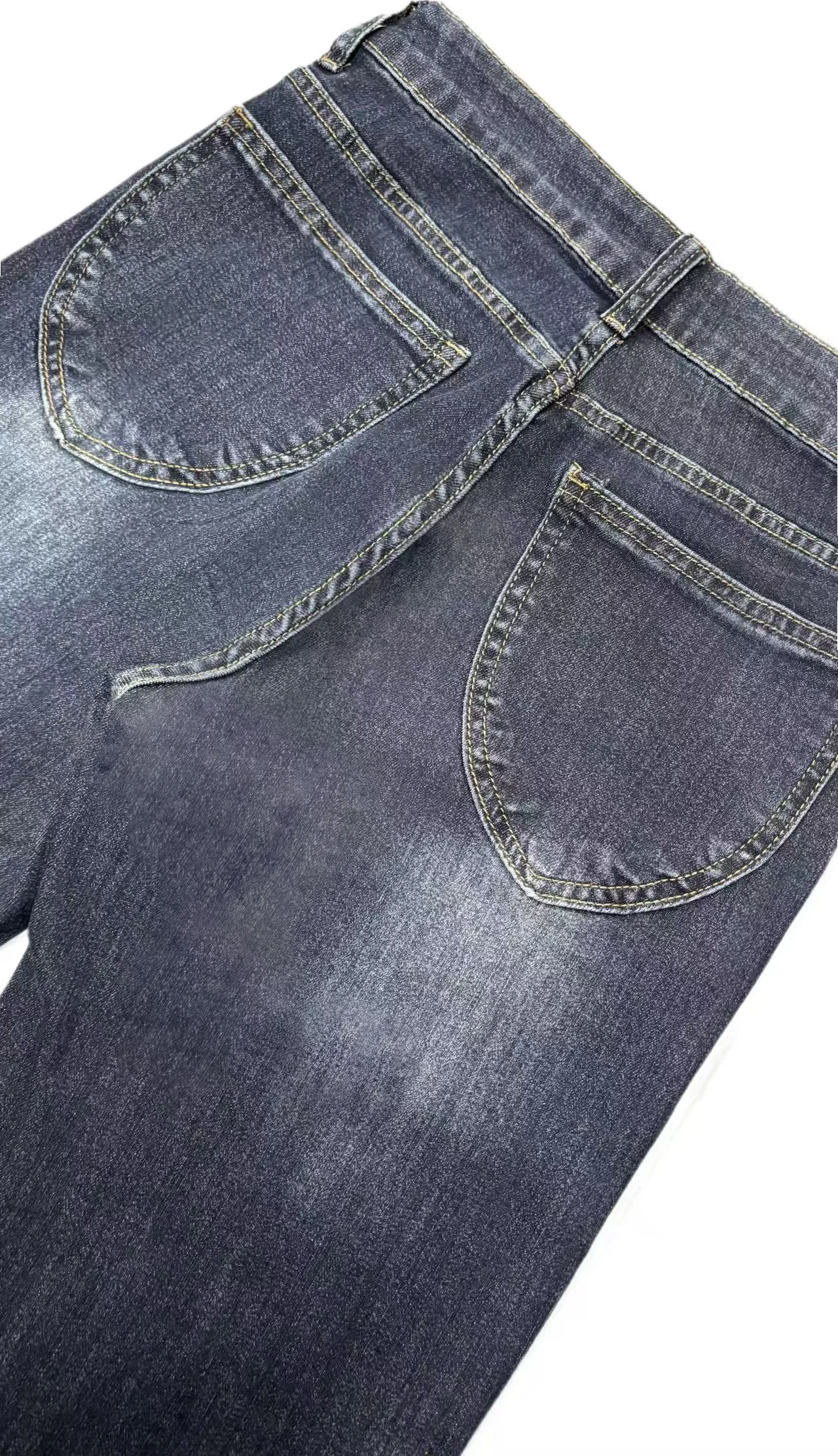 جينز منخفض الخصر، غير لاصق، فكرًا، متعدد الاستخدامات وميكرو بولد للسيدات، سروال تنظيف نحيف ونحيف (مطول)