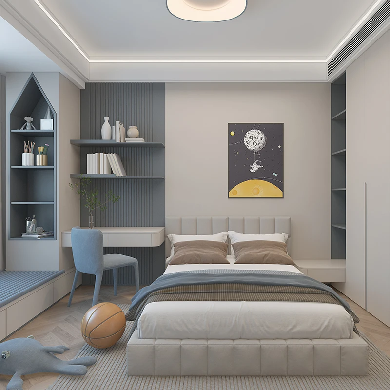 مجموعة أثاث خشبي منزلية كاملة مخصصة احترافية لمشروع الفيلا للديكورات السكنية وعقارات البناء المخصصة