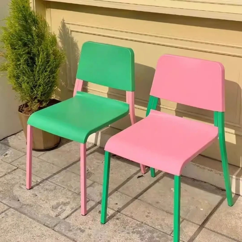 

Plastic dining chair can be stacked, household back chair, leisure chair, dopamine canteen chair, negotiation table and chair