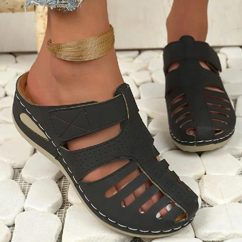 Summer Women Sandals Shoes Platform Walking Shoes Slip On Sandals Ladies Wedge Sandals For Women Soft Female Slipper Footwear