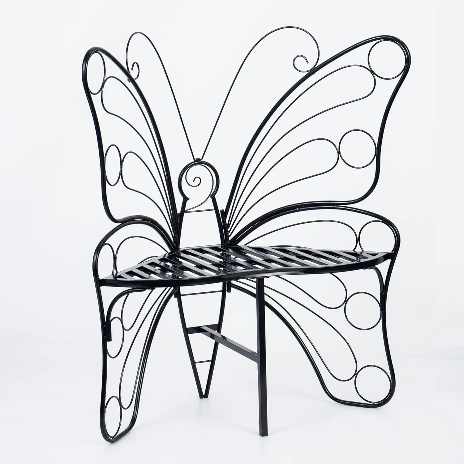 

Butterfly Shaped Outdoor Metal Chair Decorative Garden Bench, Red Metal Butterfly Bench for Balcony, Lawn, and, Customized