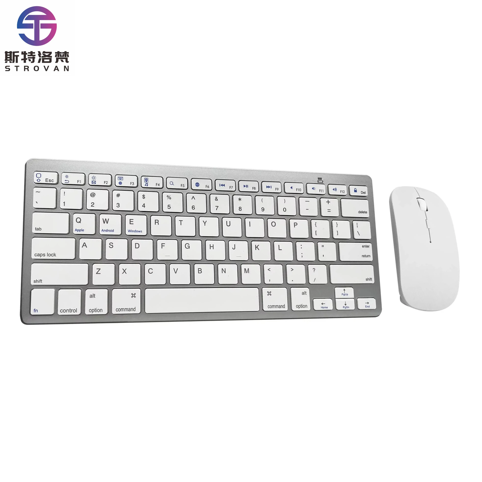 Portable Slim 2.4G Wireless 78 Keys Keyboard Mouse Set Multimedia Function Keys for   Tablet
