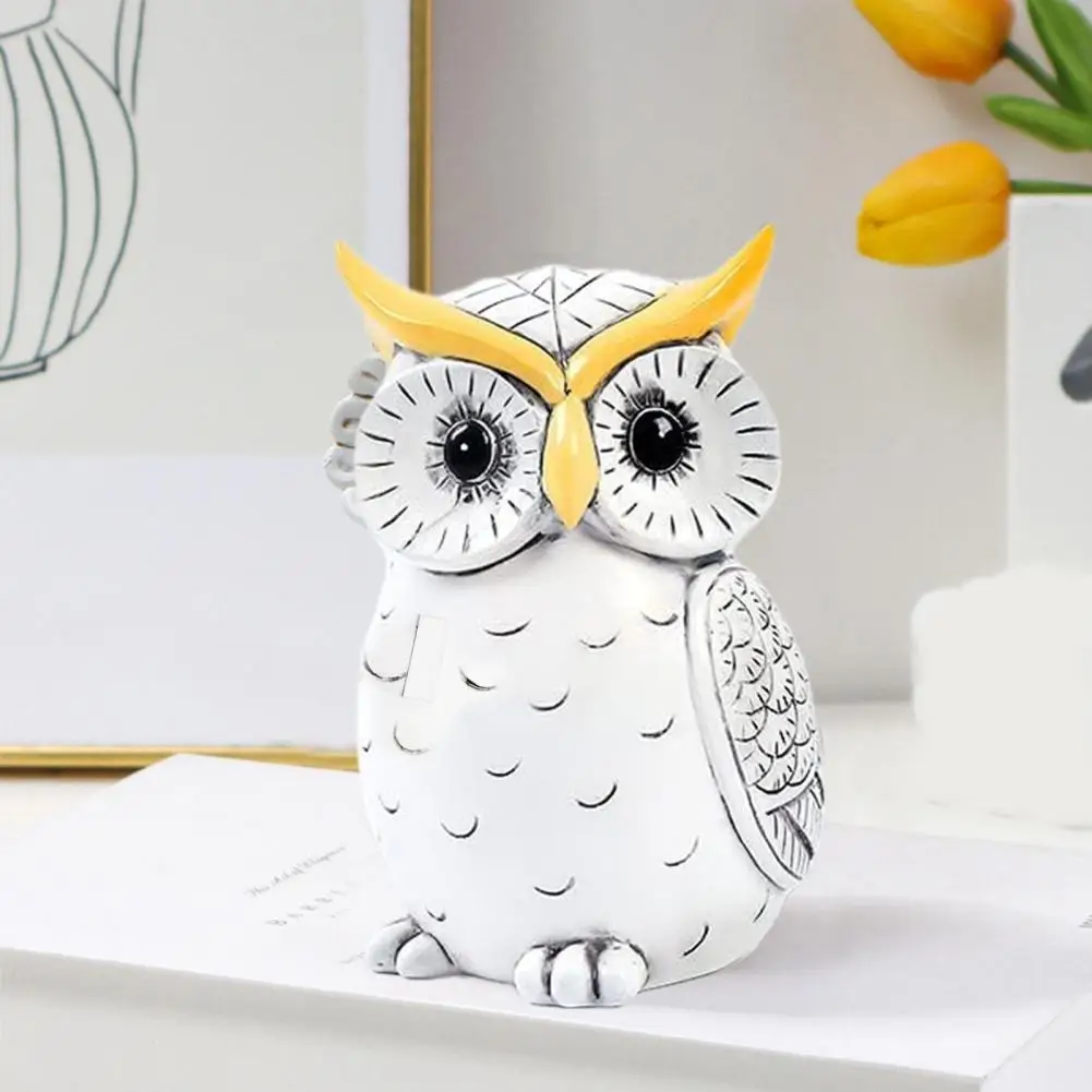 

Magnetic Owl Statue Cute Resin Desktop Owl Ornament Cute Key Holder Bookshelf Owl Sculpture Living Room Home Office Decor