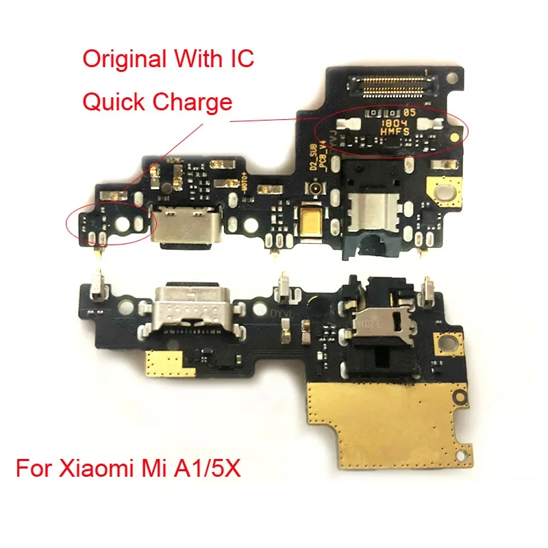 USB charging port dock connector board flex ribbon cable for Xiaomi Mi A1 5x replacement repair spare parts